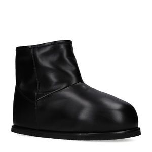 NEW AMINA MUADDI BLACK LEATHER BOOTS